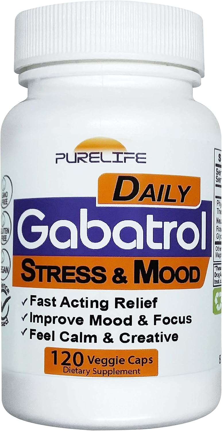 Gabatrol® plant-based GABA supplement bottle by PureLife